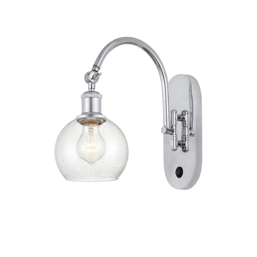 Innovations Athens 6in 1-Light Wall Sconce | Industrial Polished Chrome and Seedy Glass | Hallway & Bathroom Accent | Model 918-1W-PC-G124-6