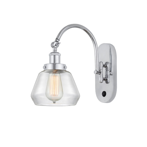 Innovations Fulton 7in 1-Light Swing Arm Lamp | Industrial Polished Chrome Steel and Clear Glass | Bedroom & Living Room | Model 918-1W-PC-G172-LED