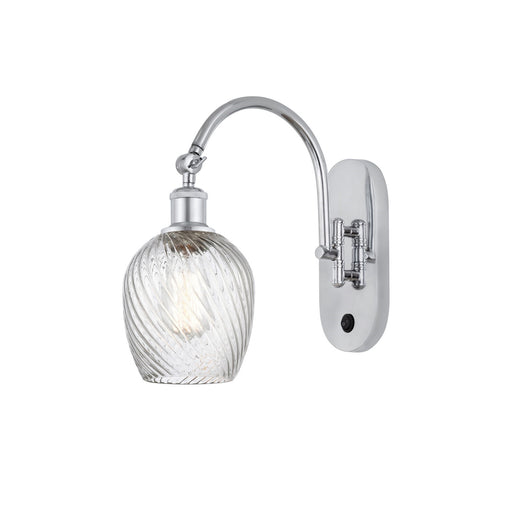 Innovations Salina 5.75in 1-Light Wall Sconce | Industrial Polished Chrome and Clear Spiral Fluted Glass | Bedroom & Hallway Accent | Model 918-1W-PC-G292