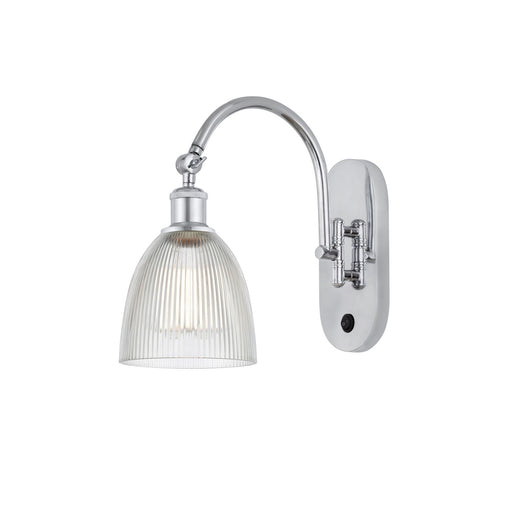 Innovations Castile 6in 1-Light Wall Sconce | Industrial Polished Chrome and Clear Glass | Bedroom & Hallway Accent Light | Model 918-1W-PC-G382