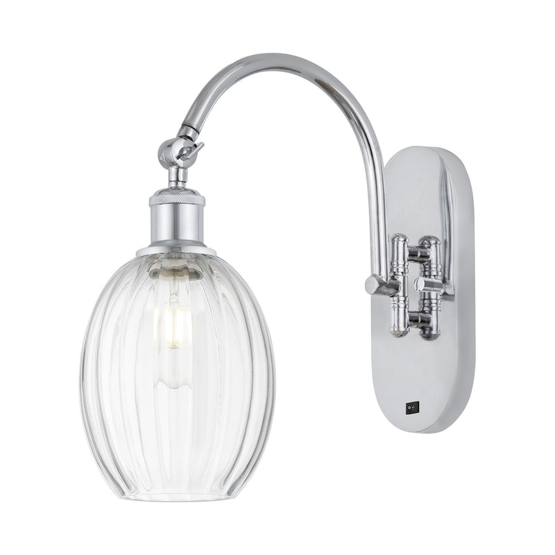 Innovations Preston Bulb 1-Light Wall Sconce | Industrial Polished Chrome and Clear Globe Glass | Bathroom & Hallway Accent | Model 918-1W-PC-G459-6CL