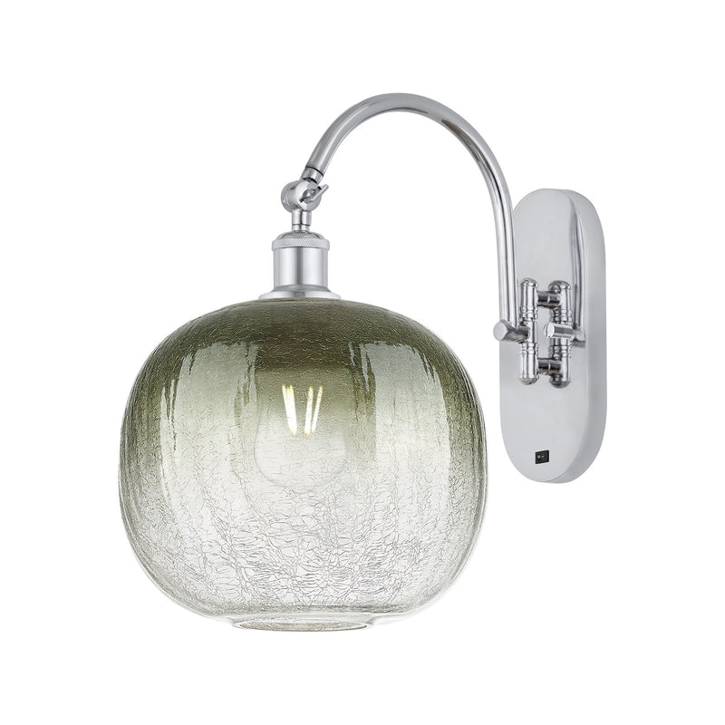 Innovations Brookhaven Sphere 10.5in 1-Light Wall Sconce | Industrial Polished Chrome and Slate Glass | Bathroom & Hallway | Model 918-1W-PC-G481-10SL