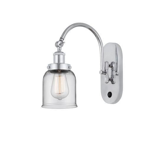 Innovations Bell 5in 1-Light Swing Arm Lamp | Industrial Polished Chrome and Clear Glass | Bedroom & Living Room Reading Accent | Model 918-1W-PC-G52-LED