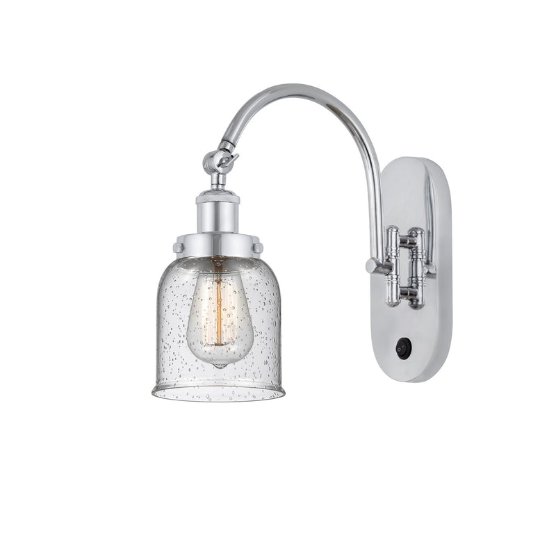 Innovations Bell 5in 1-Light Swing Arm Lamp | Industrial Polished Chrome and Seedy Glass | Bedroom & Living Room Reading Light | Model 918-1W-PC-G54-LED