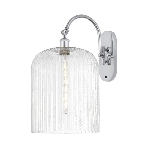 Innovations Bridal Veil 12in 1-Light Wall Sconce | Industrial Polished Chrome and Seedy Ribbed Glass | Bedroom & Hallway | Model 918-1W-PC-G559-12SDY