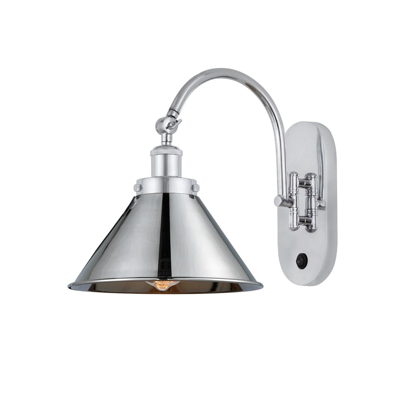Innovations Briarcliff 10in 1-Light Swing Arm Lamp | Industrial Polished Chrome Metal Shade | Bedroom & Living Room Reading Light | Model 918-1W-PC-M10-PC