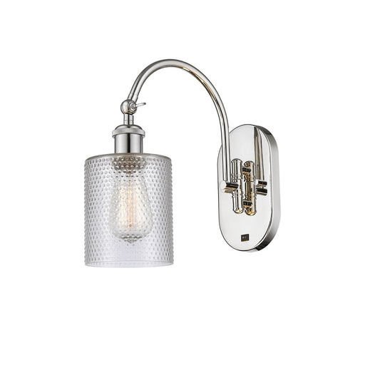 Innovations Cobbleskill 5in 1-Light Wall Sconce | Industrial Polished Nickel Steel and Clear Glass | Bedroom & Hallway Accent | Model 918-1W-PN-G112