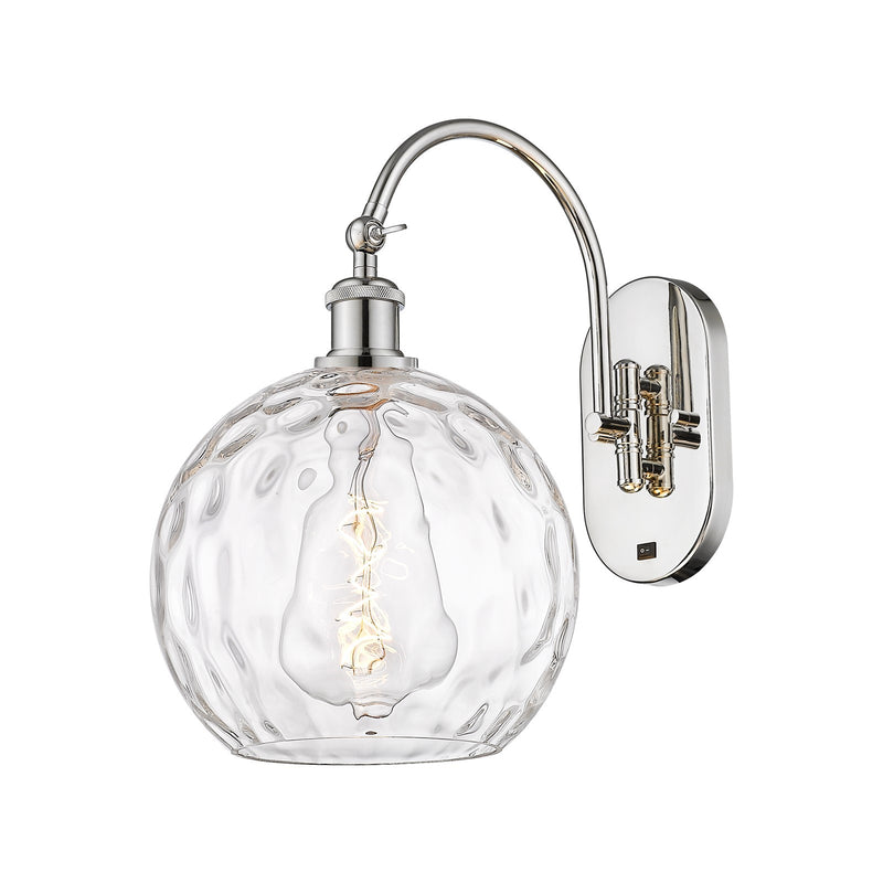 Innovations Athens Water Glass 10in 1-Light Wall Sconce | Industrial Polished Nickel and Clear Glass | Bedroom & Hallway Accent | Model 918-1W-PN-G1215-10