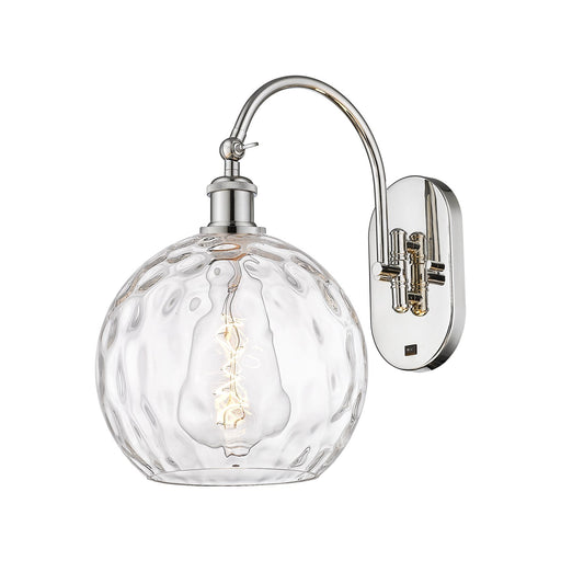 Innovations Athens Water Glass 10in 1-Light Wall Sconce | Industrial Polished Nickel and Clear Glass | Bedroom & Hallway Accent | Model 918-1W-PN-G1215-10