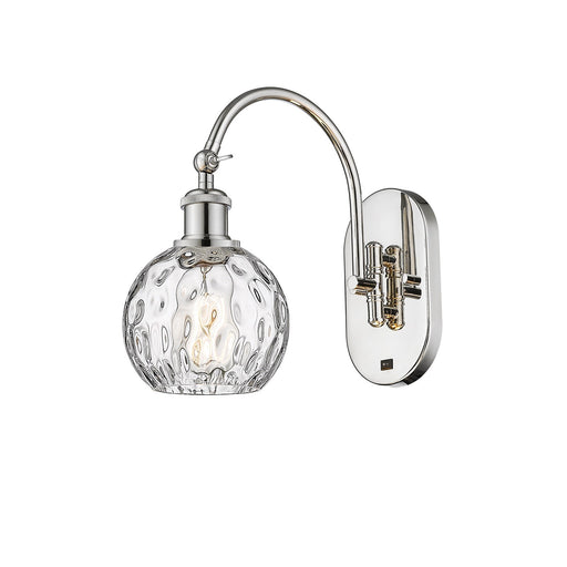Innovations Athens Water Glass 6in 1-Light Wall Sconce | Industrial Polished Nickel and Clear Water Glass | Hallway & Bathroom | Model 918-1W-PN-G1215-6
