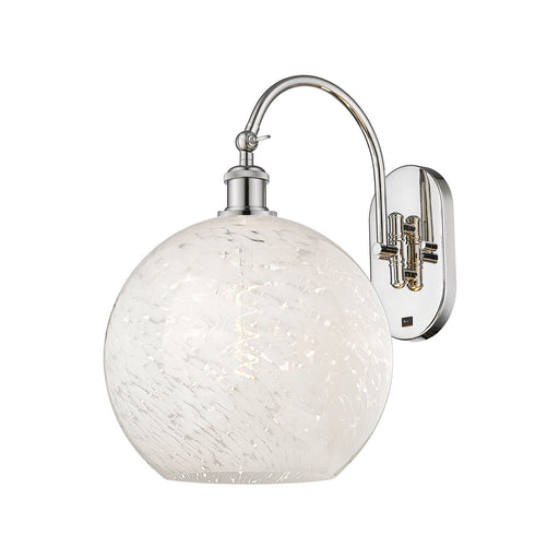 Innovations Lighting Ballston 12in 1-Light Wall Sconce | Industrial Polished Nickel and White Mouchette Glass | Bathroom & | Model 918-1W-PN-G1216-12WM