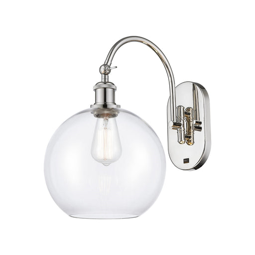 Innovations Athens 10in 1-Light Wall Sconce | Industrial Polished Nickel and Clear Glass | Bedroom & Hallway Accent Light | Model 918-1W-PN-G122-10