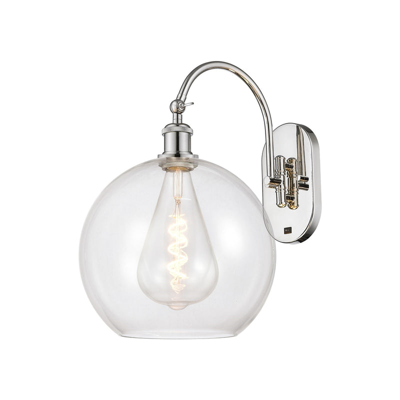 Innovations Athens 11.75in 1-Light Wall Sconce | Industrial Polished Nickel and Clear Glass | Bedroom & Hallway Accent | Model 918-1W-PN-G122-12