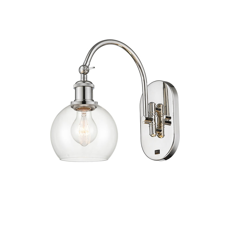 Innovations Athens 5.88in 1-Light Wall Sconce | Industrial Polished Nickel and Clear Glass | Bedroom & Hallway Accent | Model 918-1W-PN-G122-6