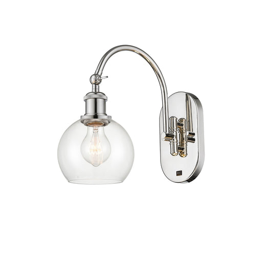 Innovations Athens 5.88in 1-Light Wall Sconce | Industrial Polished Nickel and Clear Glass | Bedroom & Hallway Accent | Model 918-1W-PN-G122-6