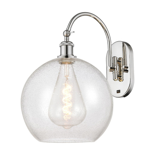 Innovations Athens 11.75in 1-Light Wall Sconce | Industrial Polished Nickel Steel and Seedy Glass | Hallway & Bathroom Accent | Model 918-1W-PN-G124-12