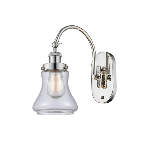 Innovations Bellmont 1-Light LED Swing Arm Wall Sconce | Industrial Polished Nickel Steel and Clear Glass | Bedroom & Living | Model 918-1W-PN-G192-LED
