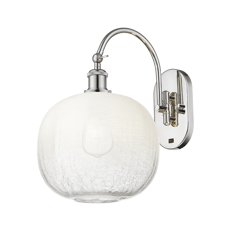 Innovations Brookhaven Sphere 10.5in 1-Light Wall Sconce | Industrial Polished Nickel and Opal Glass | Bedroom & Hallway | Model 918-1W-PN-G481-10OP