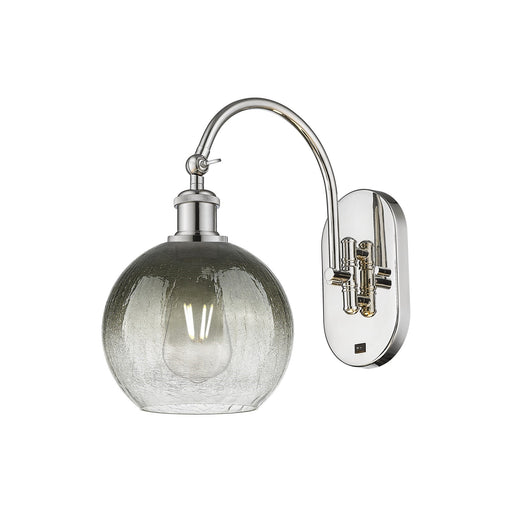 Innovations Brookhaven Globe 8in 1-Light Wall Sconce | Industrial Polished Nickel and Slate Glass | Bathroom & Hallway Accent | Model 918-1W-PN-G483-8SL