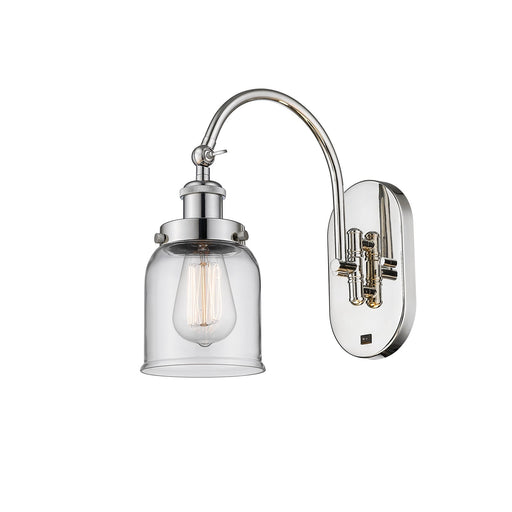 Innovations Bell 5in 1-Light Swing Arm Wall Sconce | Industrial Polished Nickel and Clear Glass | Bedroom & Living Room Reading | Model 918-1W-PN-G52-LED