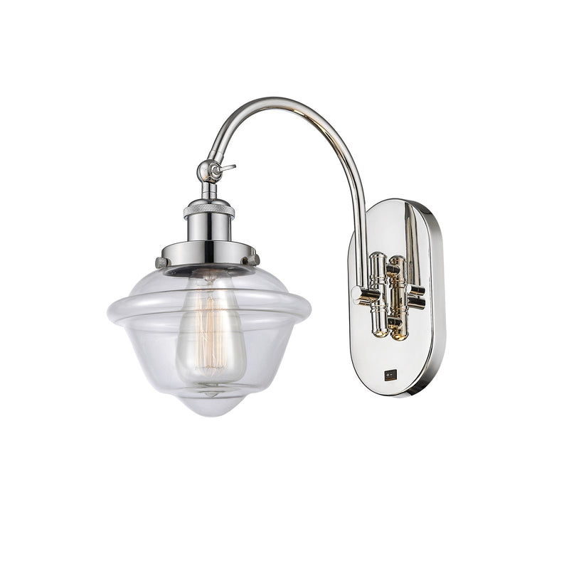 Innovations Oxford 7.5in 1-Light Swing Arm Lamp | Traditional Polished Nickel and Clear Glass | Bedroom & Living Room Reading Light | Model 918-1W-PN-G532