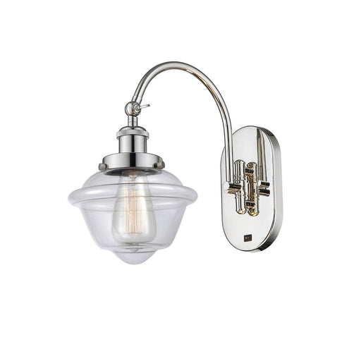 Innovations Oxford 7.5in 1-Light Swing Arm Lamp | Traditional Polished Nickel and Clear Glass | Bedroom & Living Room Reading | Model 918-1W-PN-G532-LED