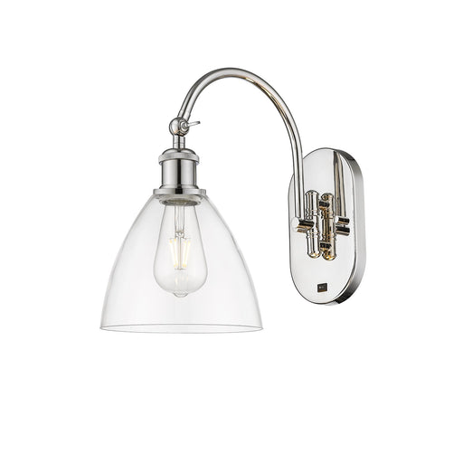 Innovations Bristol 7.5in 1-Light Wall Sconce | Industrial Polished Nickel and Clear Glass | Bedroom & Hallway Accent | Model 918-1W-PN-GBD-752