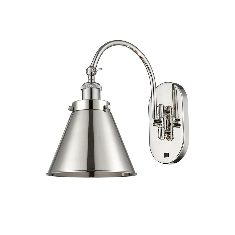 Innovations Appalachian 8in 1-Light Swing Arm Wall Sconce | Traditional Industrial Polished Nickel Steel and Cast Brass with | Model 918-1W-PN-M13-PN
