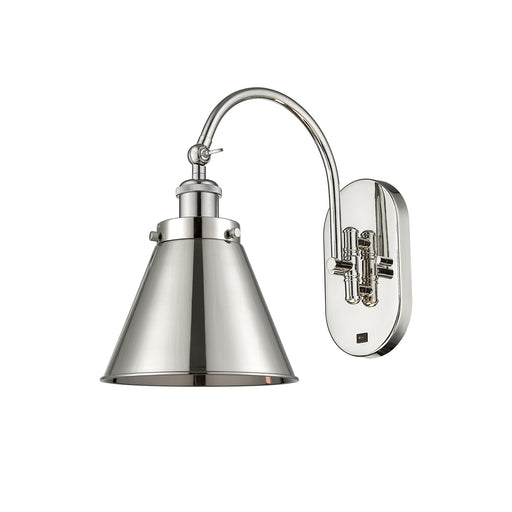 Innovations Appalachian 8in 1-Light LED Swing Arm Wall Sconce | Traditional Industrial Polished Nickel Steel and Cast Brass | Model 918-1W-PN-M13-PN-LED