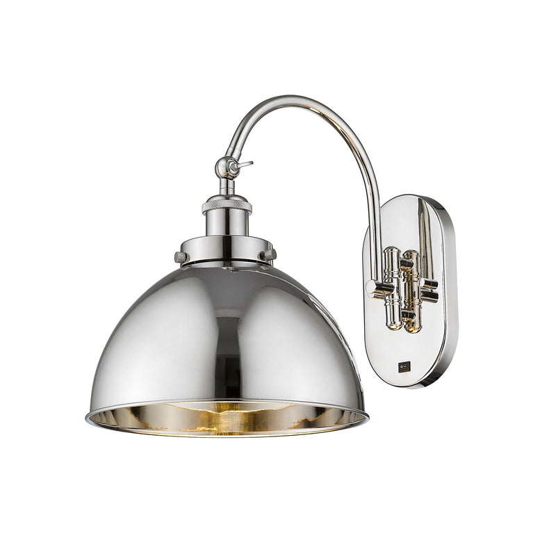 Innovations Ballston Urban 10in 1-Light Swing Arm Lamp | Polished Nickel Steel and Cast Brass with Polished Nickel Metal | Model 918-1W-PN-MFD-10-PN-LED