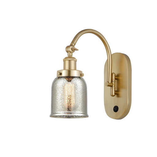 Innovations Bell 5in 1-Light Swing Arm Lamp | Traditional Satin Gold Steel and Silver Plated Mercury Glass | Living Room & Bedroom | Model 918-1W-SG-G58