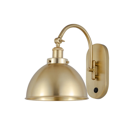 Innovations Ballston Urban 10in 1-Light Swing Arm Sconce | Industrial Satin Gold Steel and Satin Gold Metal Shade | Bedroom & | Model 918-1W-SG-MFD-10-SG