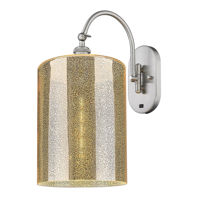 Innovations Cobbleskill 9in 1-Light Wall Sconce | Industrial Brushed Satin Nickel and Mercury Glass | Hallway & Bedroom Accent | Model 918-1W-SN-G116-L