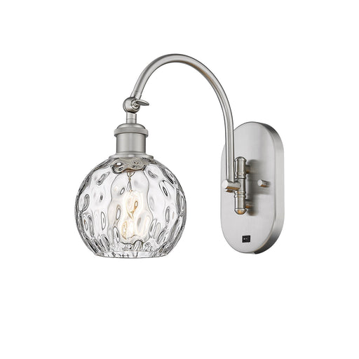 Innovations Athens Water Glass 6in 1-Light Wall Sconce | Industrial Brushed Satin Nickel and Clear Water Glass | Bedroom & | Model 918-1W-SN-G1215-6