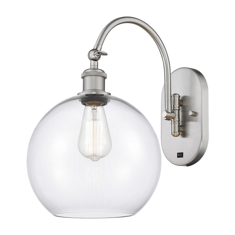 Innovations Athens 10in 1-Light Wall Sconce | Industrial Brushed Satin Nickel and Clear Glass | Bedroom & Hallway Accent | Model 918-1W-SN-G122-10