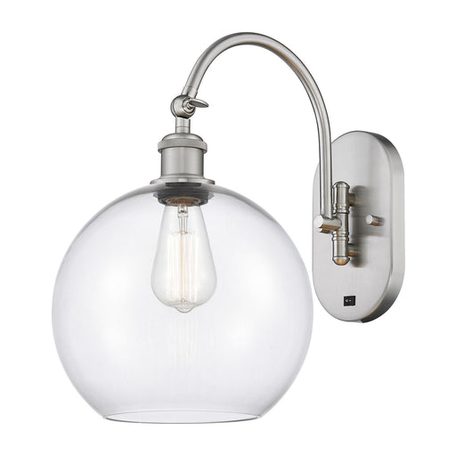 Innovations Athens 10in 1-Light Wall Sconce | Industrial Brushed Satin Nickel and Clear Glass | Bedroom & Hallway Accent | Model 918-1W-SN-G122-10