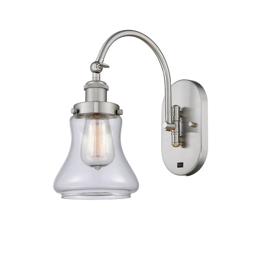 Innovations Bellmont 1-Light Swing Arm Sconce | Industrial Brushed Satin Nickel and Clear Glass | Bedroom & Living Room Reading | Model 918-1W-SN-G192-LED
