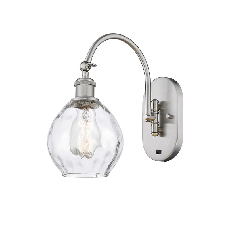 Innovations Waverly 6in 1-Light Wall Sconce | Industrial Brushed Satin Nickel and Clear Glass | Hallway & Bathroom Accent | Model 918-1W-SN-G362