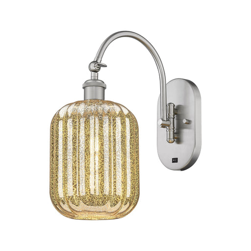 Innovations Preston Cylinder 6.75in 1-Light Wall Sconce | Industrial Brushed Satin Nickel Steel and Mercury Glass | Hallway & | Model 918-1W-SN-G460-7ME