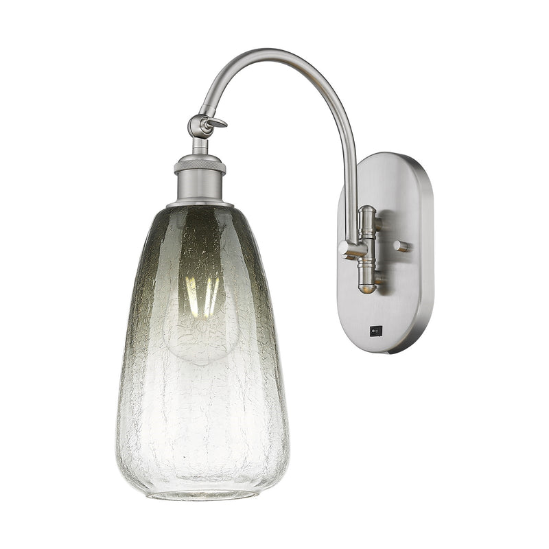 Innovations Brookhaven Almond 6in 1-Light Wall Sconce | Industrial Brushed Satin Nickel and Slate Glass | Hallway & Bedroom | Model 918-1W-SN-G480-6SL