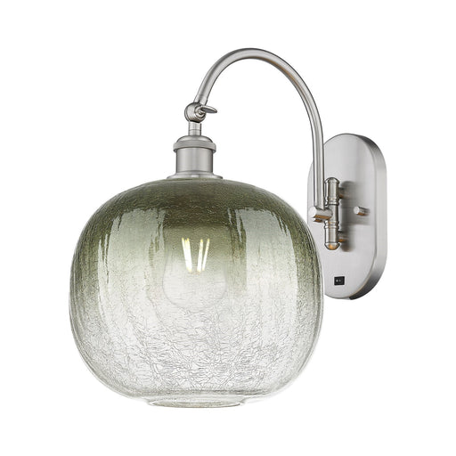 Innovations Brookhaven Sphere 11in 1-Light Wall Sconce | Industrial Brushed Satin Nickel and Slate Glass | Hallway & Bathroom | Model 918-1W-SN-G481-10SL