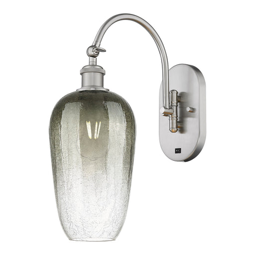 Innovations Brookhaven Flute 7in 1-Light Wall Sconce | Industrial Brushed Satin Nickel and Slate Glass | Bedroom & Hallway | Model 918-1W-SN-G484-7SL