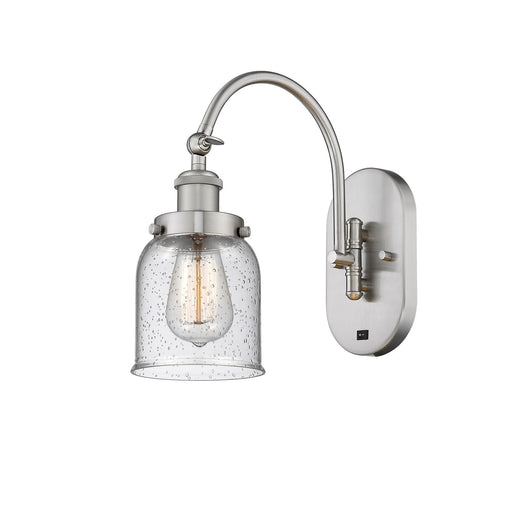 Innovations Bell 5in 1-Light Swing Arm Sconce | Industrial Brushed Satin Nickel and Seedy Glass | Bedroom & Hallway Reading Light | Model 918-1W-SN-G54
