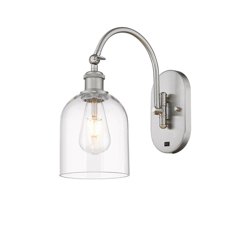 Innovations Bella 6in 1-Light Wall Sconce | Industrial Brushed Satin Nickel and Clear Glass | Bedroom & Hallway Accent | Model 918-1W-SN-G558-6CL