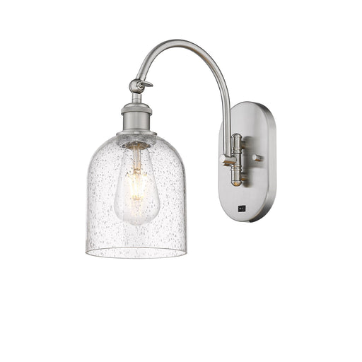 Innovations Bella 6in 1-Light Wall Sconce | Industrial Brushed Satin Nickel and Seedy Glass | Bedroom & Hallway Accent | Model 918-1W-SN-G558-6SDY