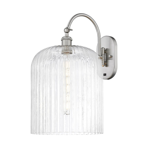 Innovations Bridal Veil 12in 1-Light Wall Sconce | Industrial Brushed Satin Nickel and Clear Ribbed Glass | Living Room & | Model 918-1W-SN-G559-12CL