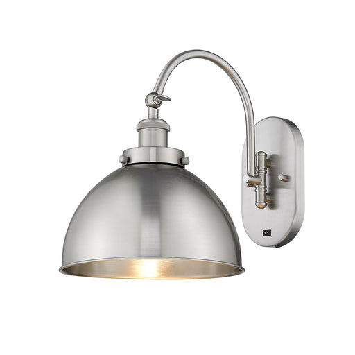 Innovations Ballston Urban 10in 1-Light Swing Arm Lamp | Industrial Brushed Satin Nickel Steel and Metal Shade | Bedroom & | Model 918-1W-SN-MFD-10-SN