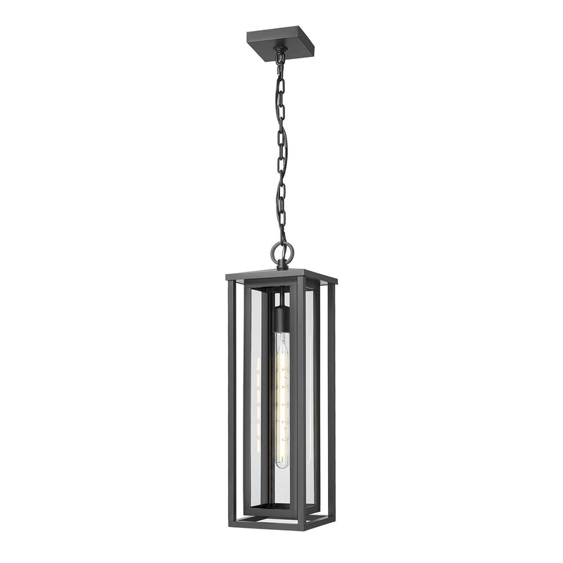 Innovations Ashland 6.75in 1-Light Pendant | Coastal Matte Black and Clear Glass | Kitchen Island & Covered Patio | Model 9950-1H-BK-23-CL