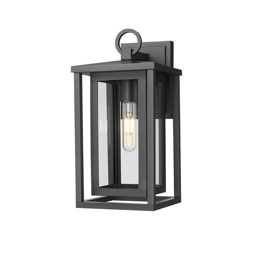 Innovations Ashland 14in 1-Light Wall Sconce | Coastal Matte Black EPMM and Clear Glass | Covered Porch & Entryway | 6.75 x 14 in | Model 9950-1W-BK-14-CL