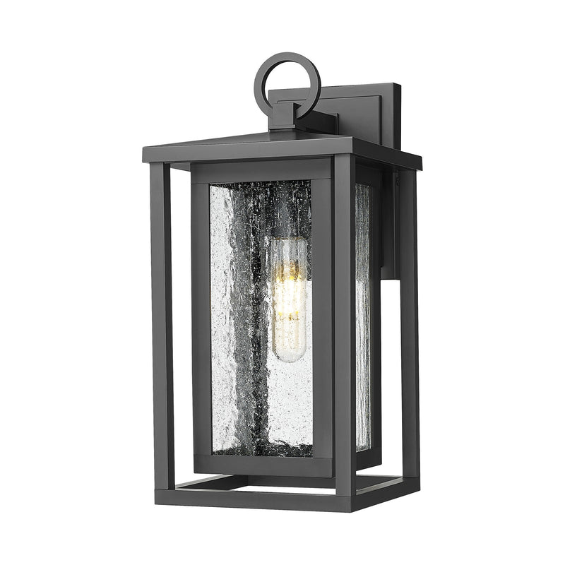 Innovations Ashland 14in 1-Light Wall Sconce | Coastal Matte Black EPMM and Seedy Glass | Covered Porch & Entryway | 6.75 x 14 in | Model 9950-1W-BK-14-SDY